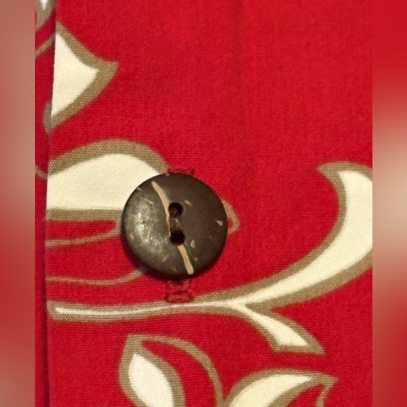 VTG Hilo Hattie Men Shirt SZ XL Red Hawaiian Hibiscus Luau Aloha Camp Hawaii USA - Picture 8 of 11